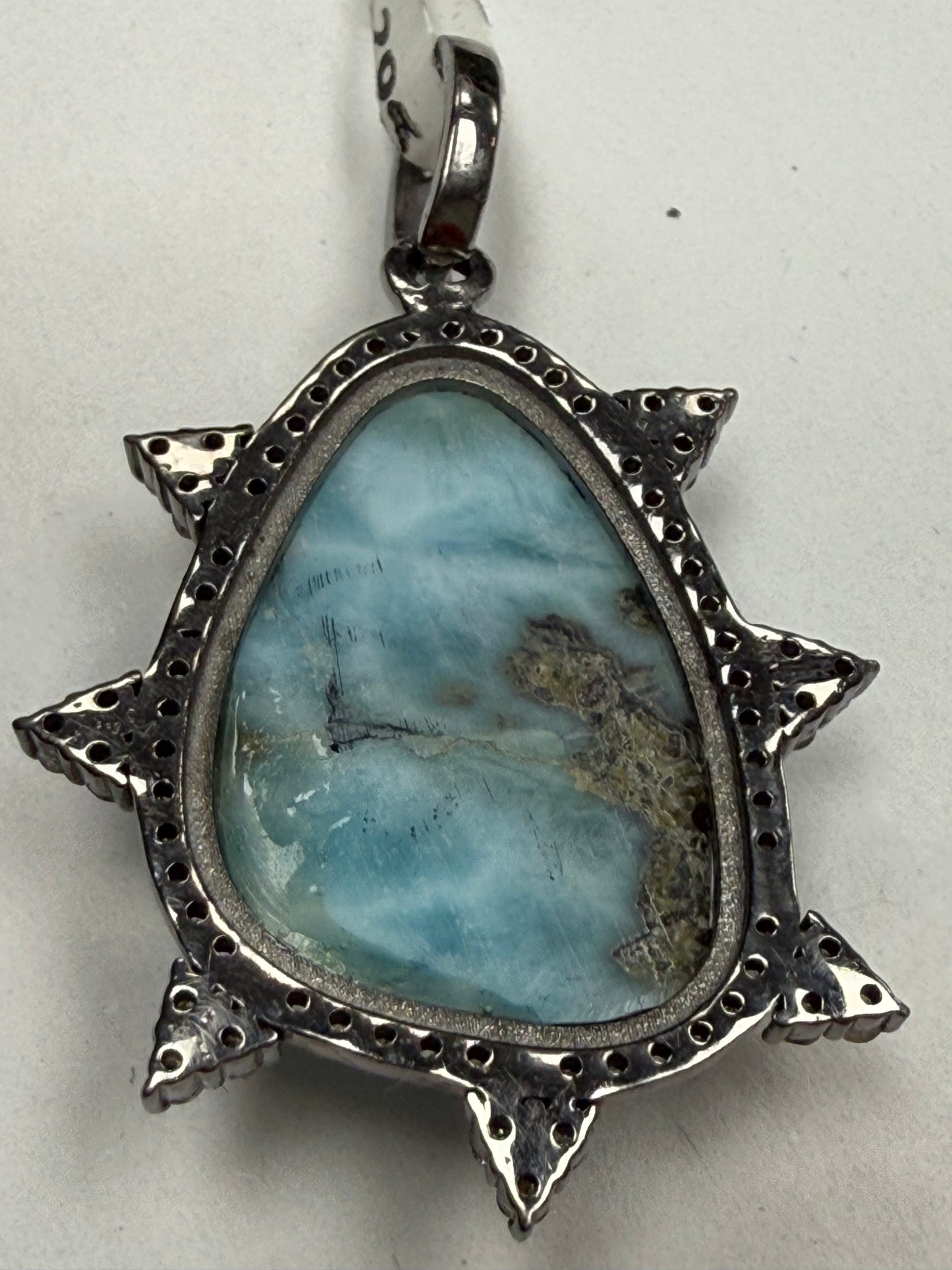 Larimar Diamond Pendant