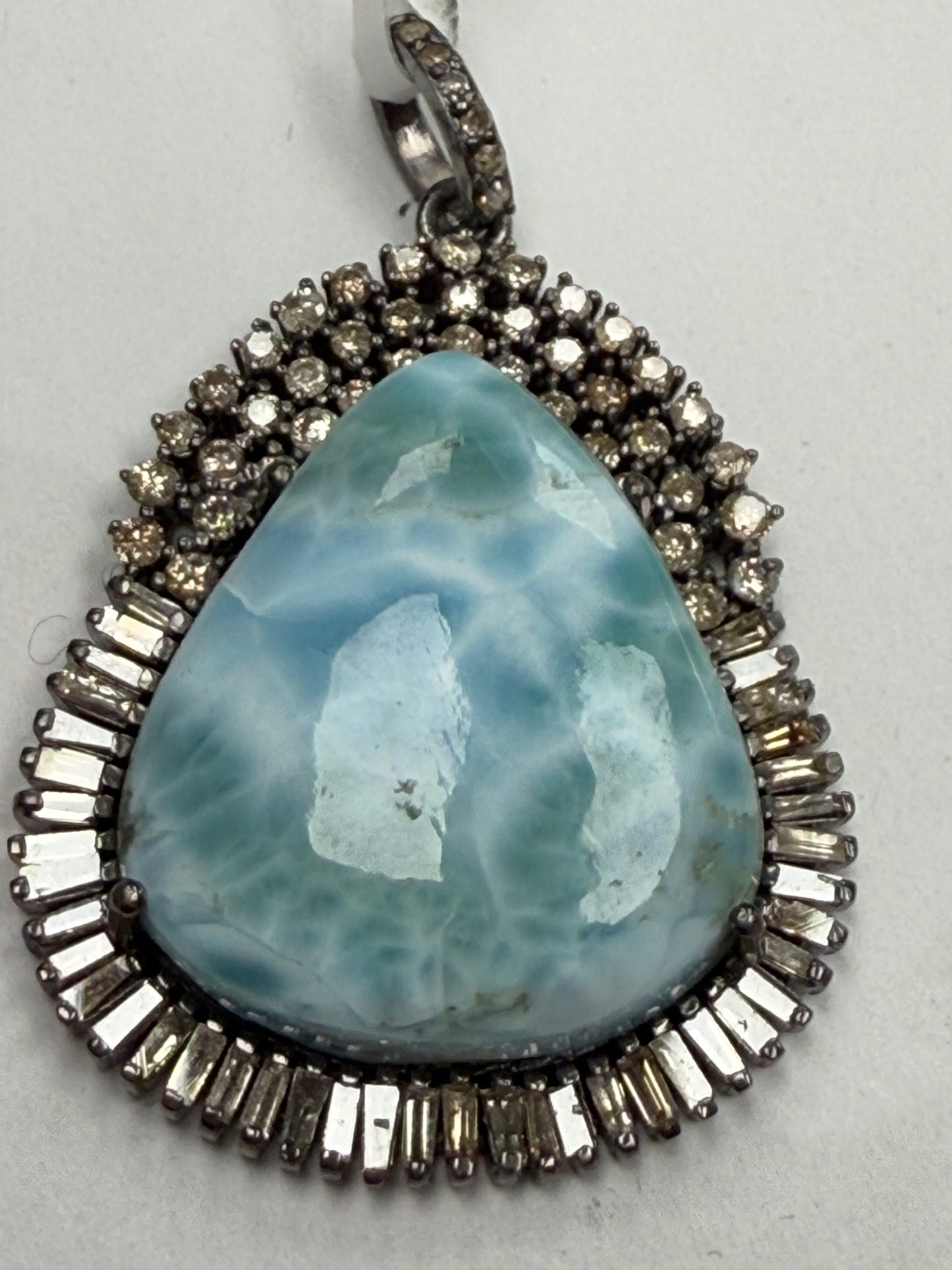 Larimar Diamond Pendant