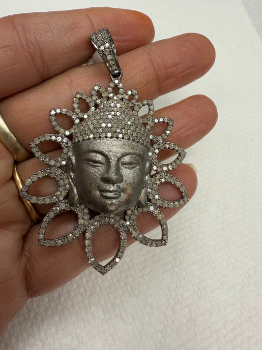 Buddha with Flowers Shape Diamond Pendants & Charms