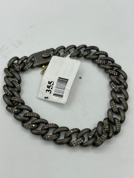 Sterling Silver Link Diamond Designer Bracelet