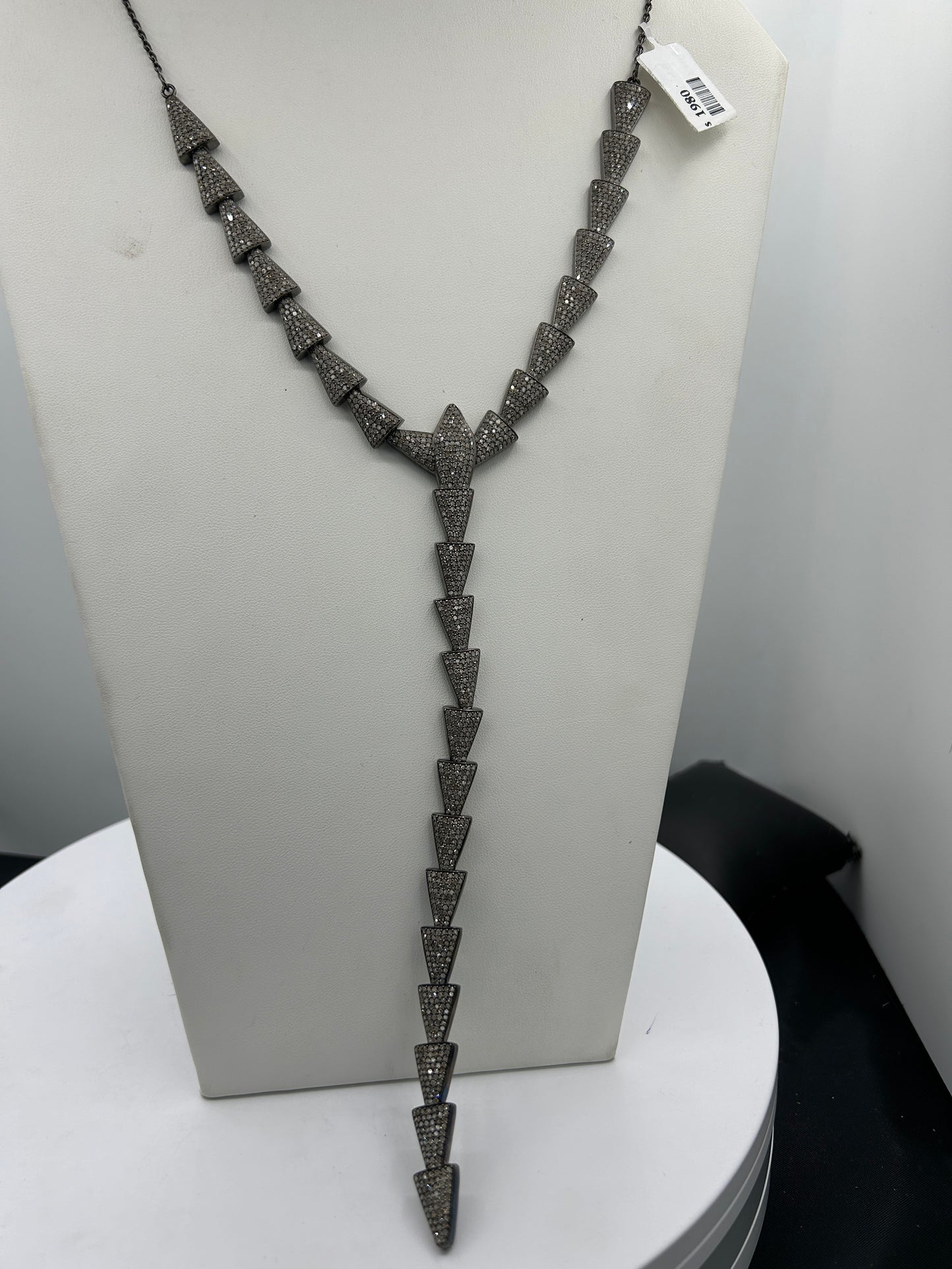 Sterling Silver Designer Diamond Necklace