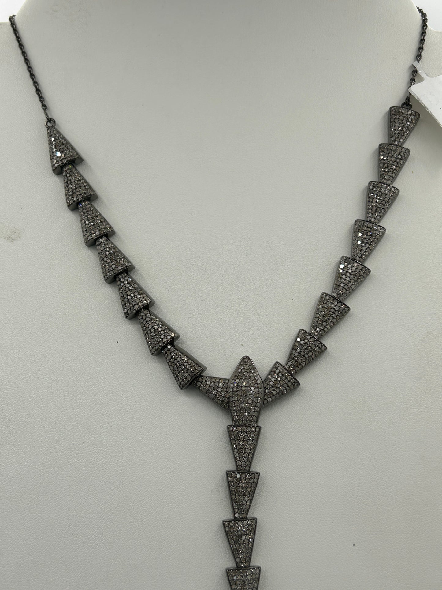 Sterling Silver Designer Diamond Necklace