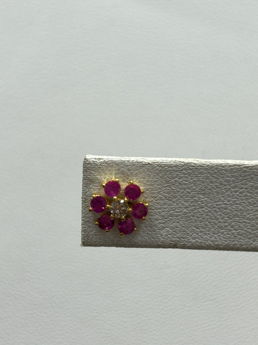 14k Solid Gold Diamond Earring