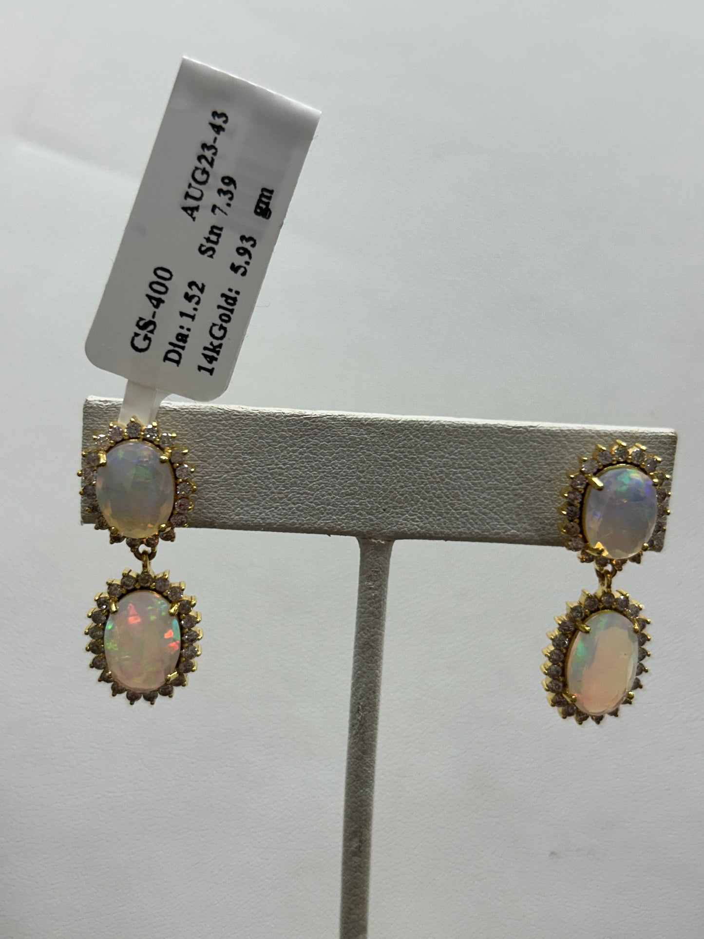 14k Solid Gold Diamond Earring