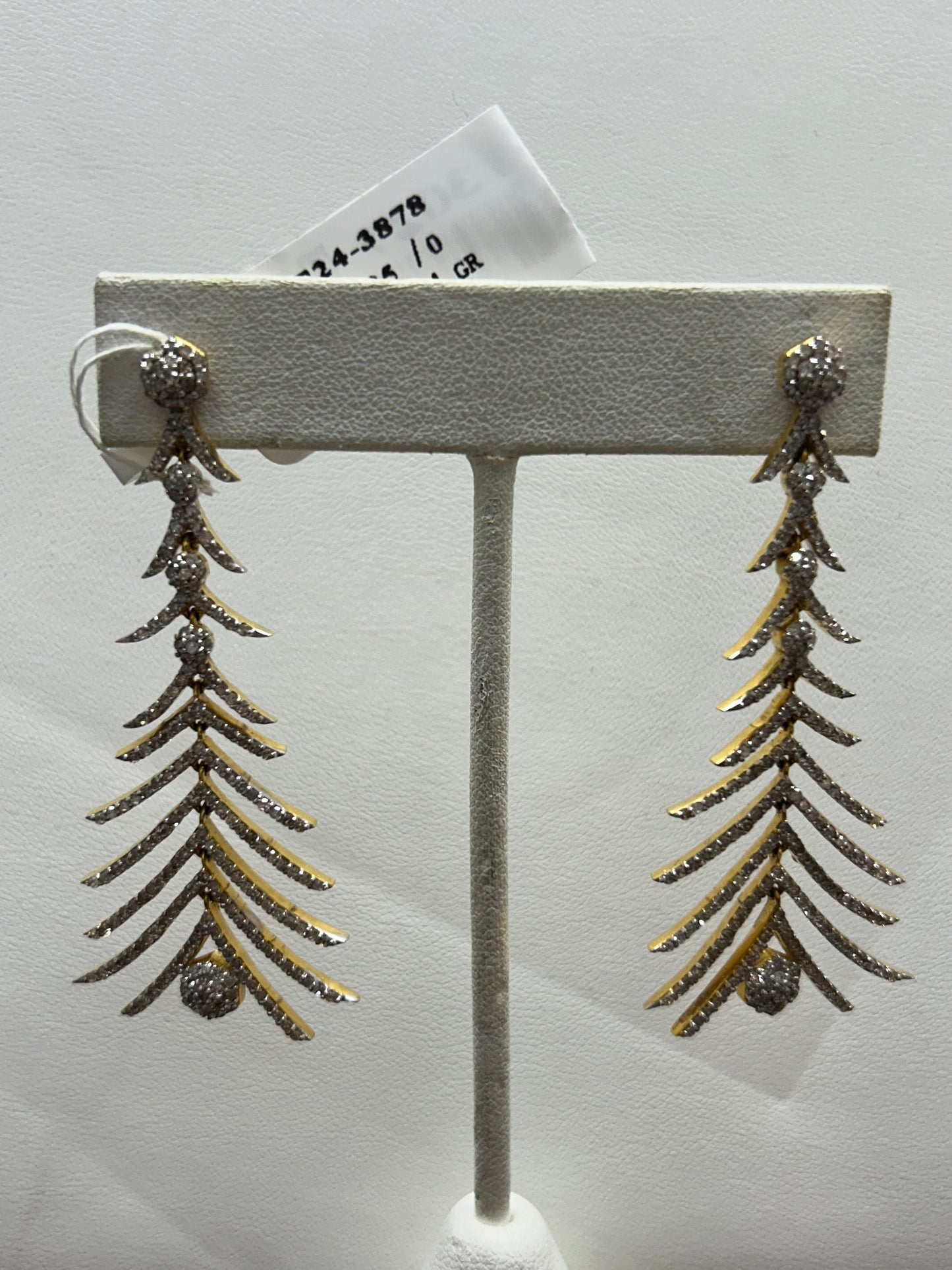 14k Solid Gold Diamond Earring