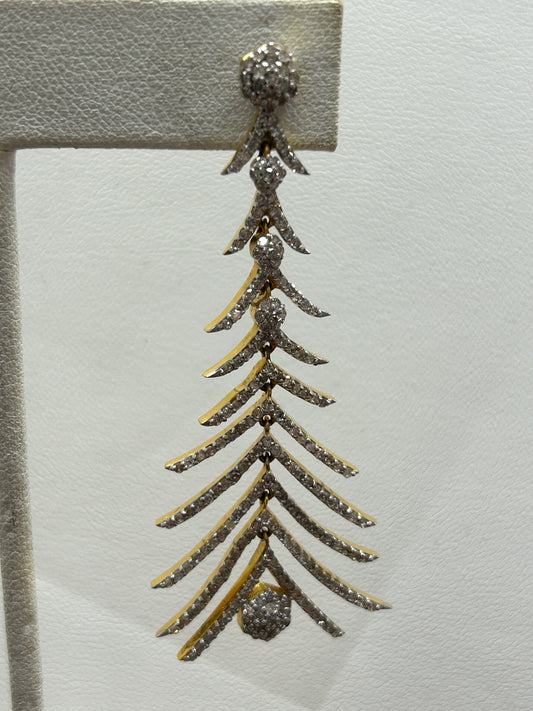 14k Solid Gold Diamond Earring