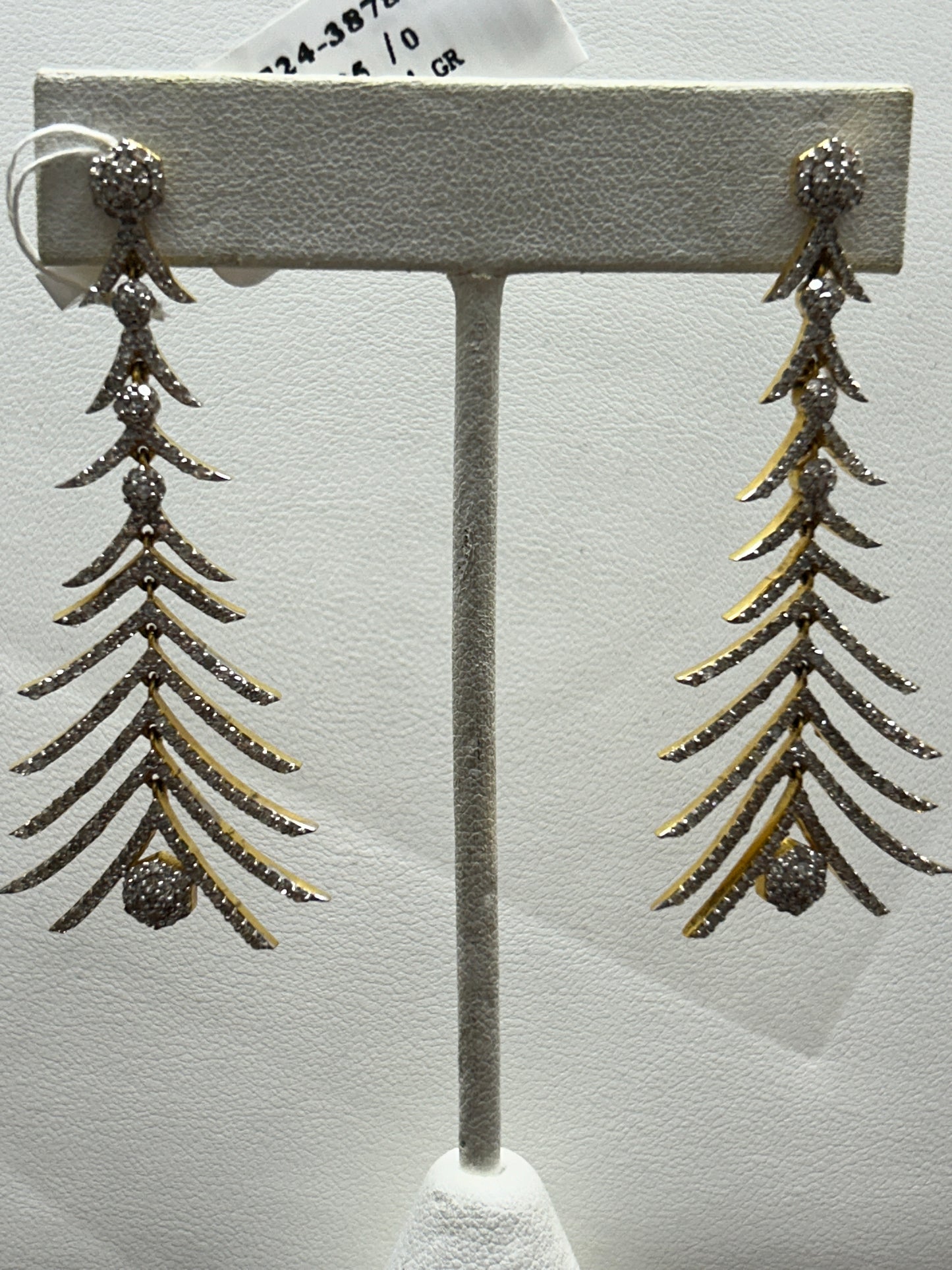 14k Solid Gold Diamond Earring