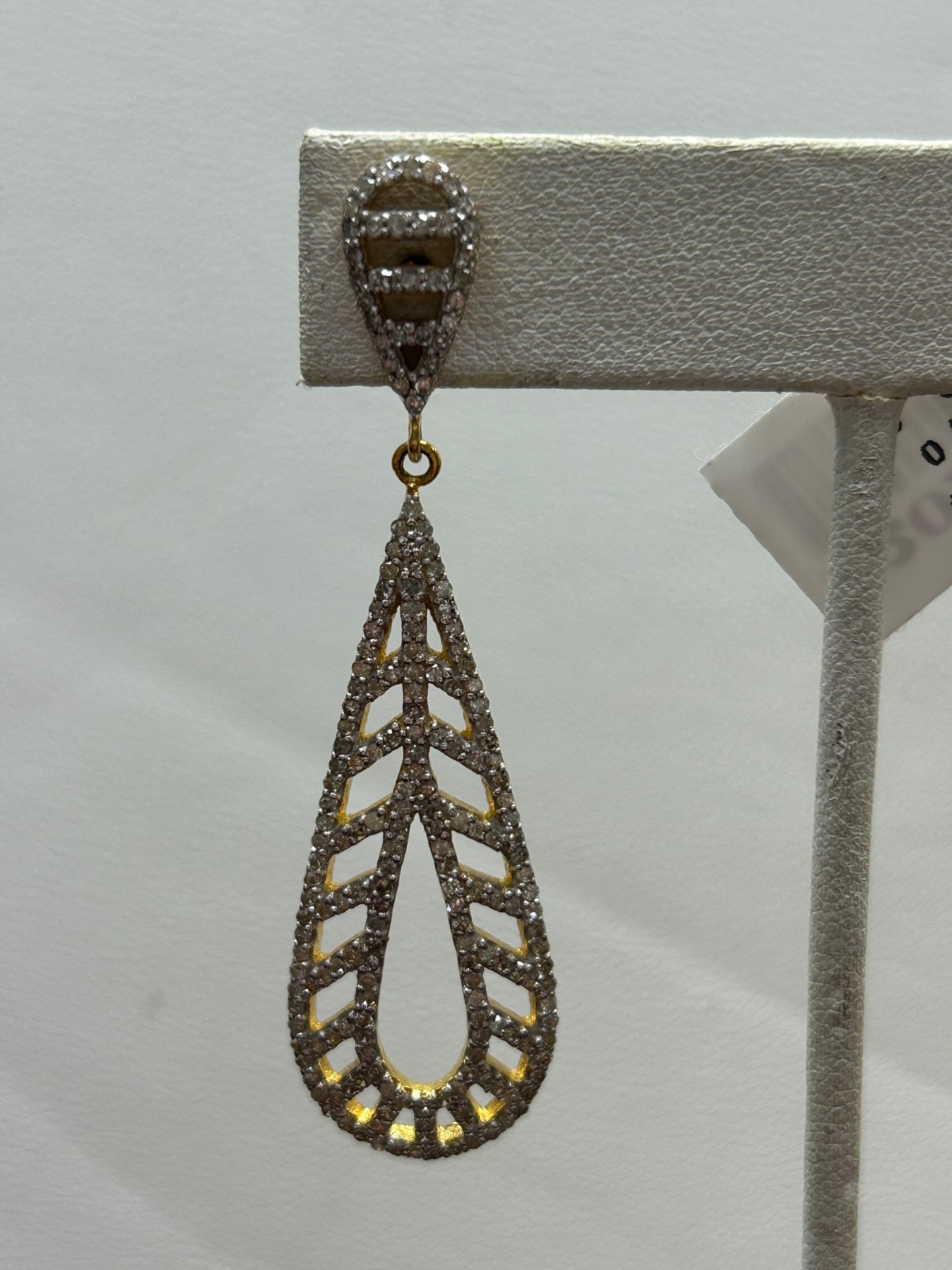 14k Solid Gold Diamond Earring