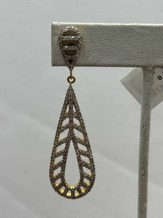 14k Solid Gold Diamond Earring