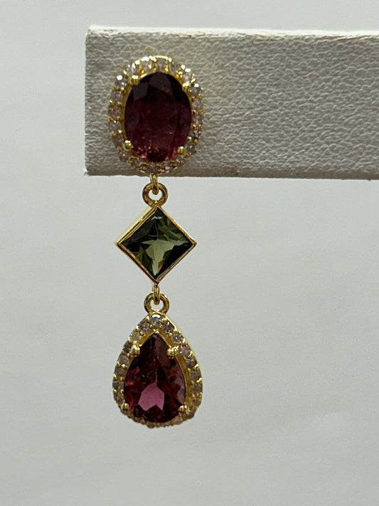 14k Solid Gold Diamond Earring