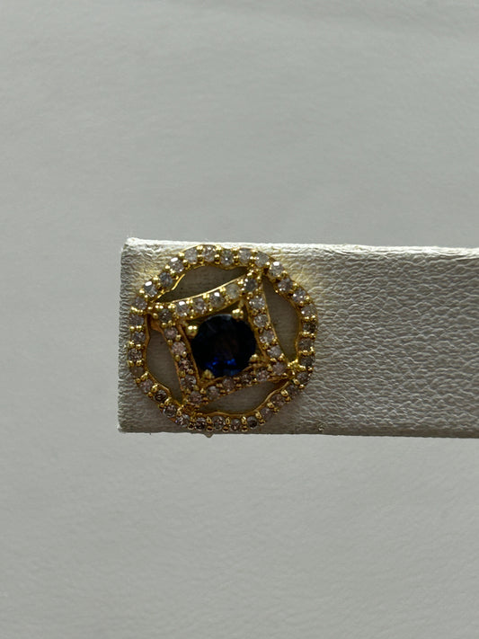 14k Solid Gold Diamond Earring