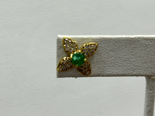 14k Solid Gold Diamond Earring