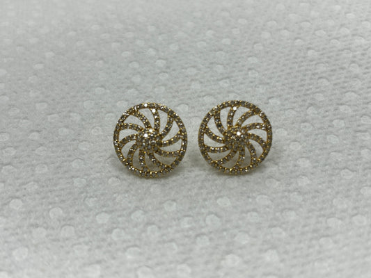 14k Solid Gold Diamond Earring