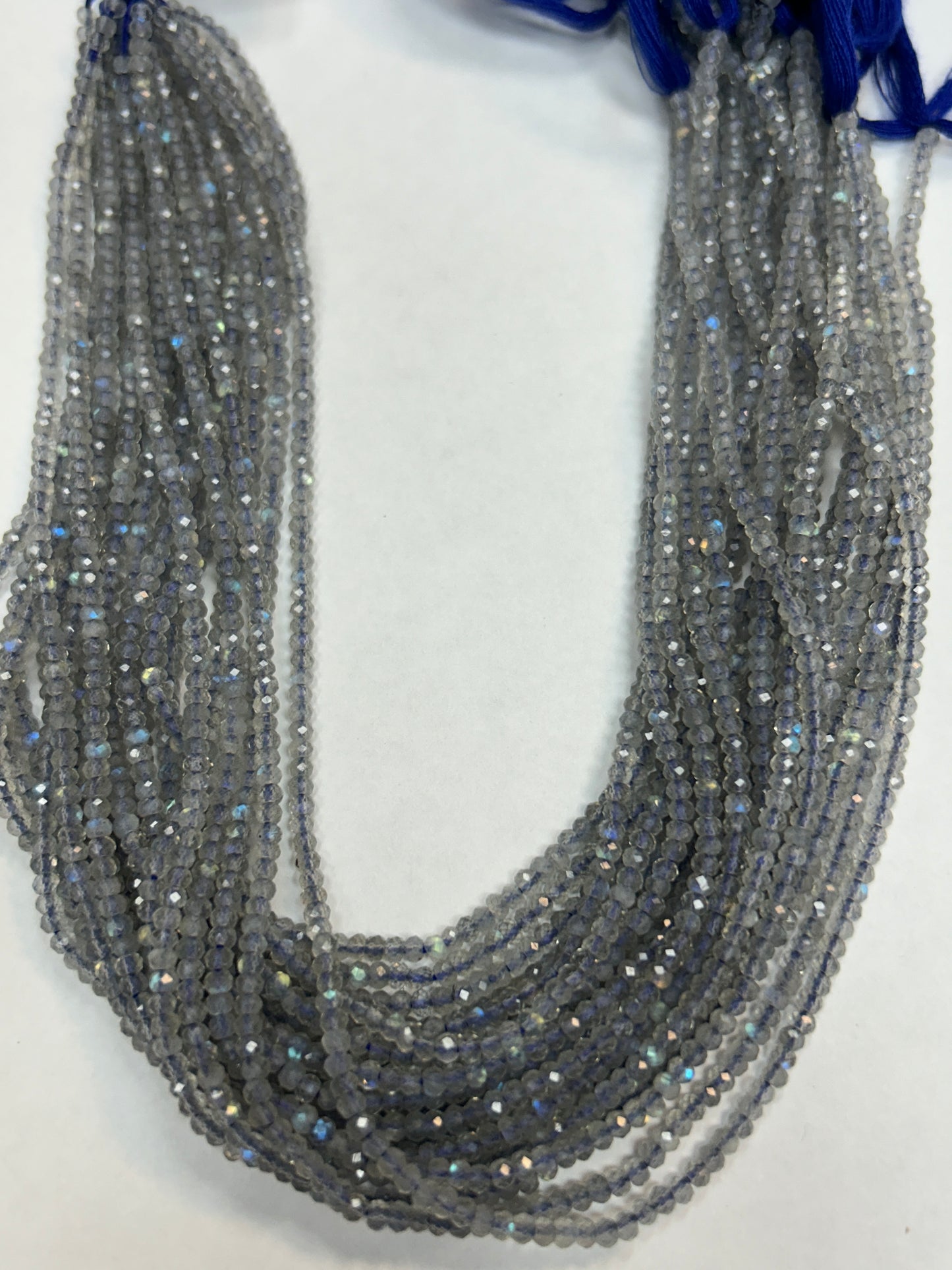 LABRADORITE BEADS ROUND FACETED 3-4MM