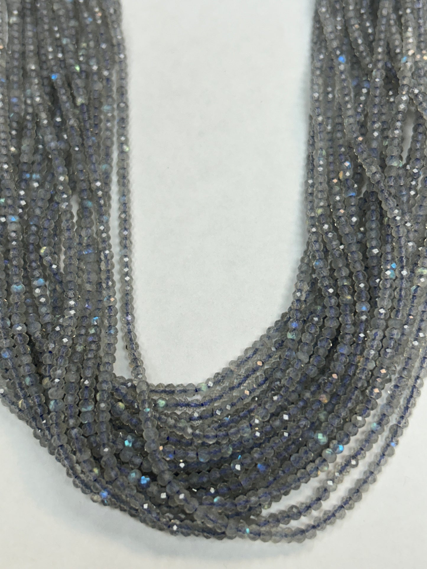 LABRADORITE BEADS ROUND FACETED 3-4MM