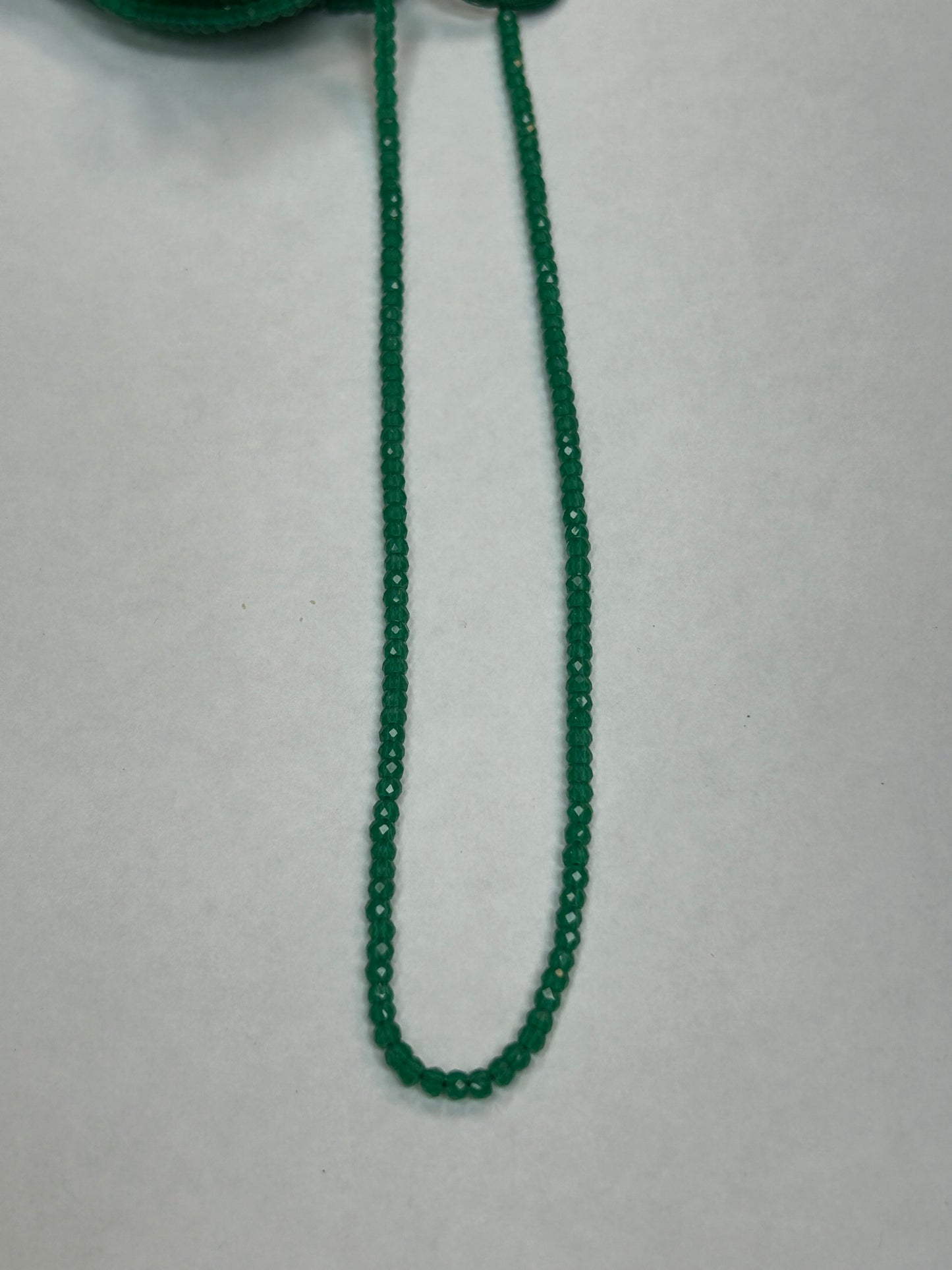 GREEN ONYX BEADS ROUND FACETED 3-4MM