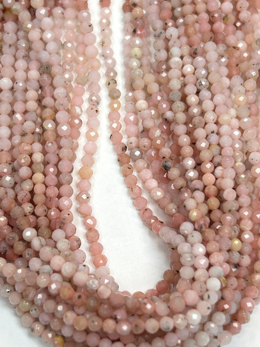 Opal, Pink Opal Round Faceted 3-4mm