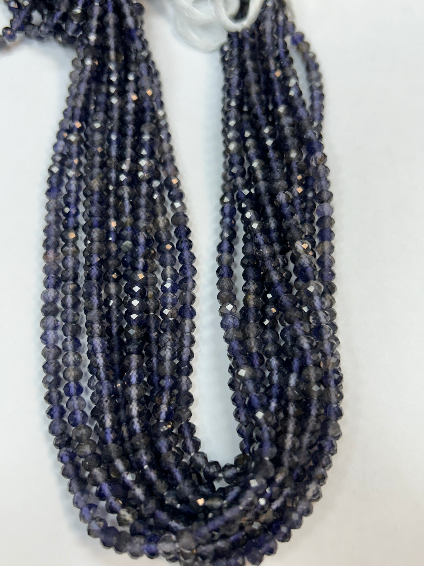 Iolite Natural Faceted Roundelle 3-4mm