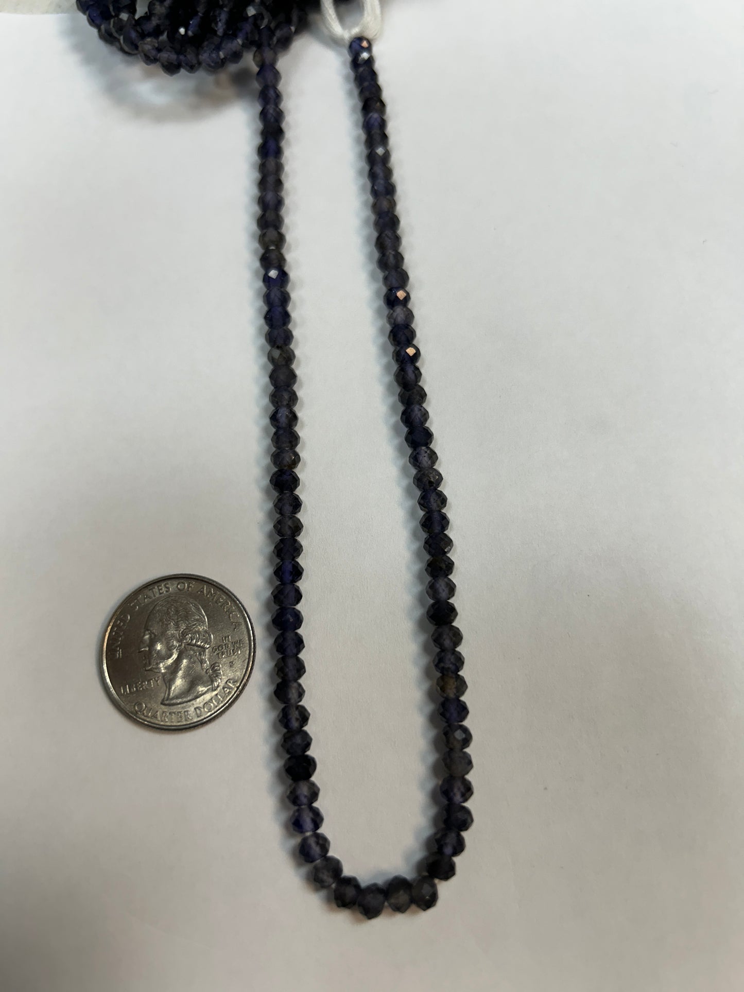 Iolite Natural Faceted Roundelle 3-4mm