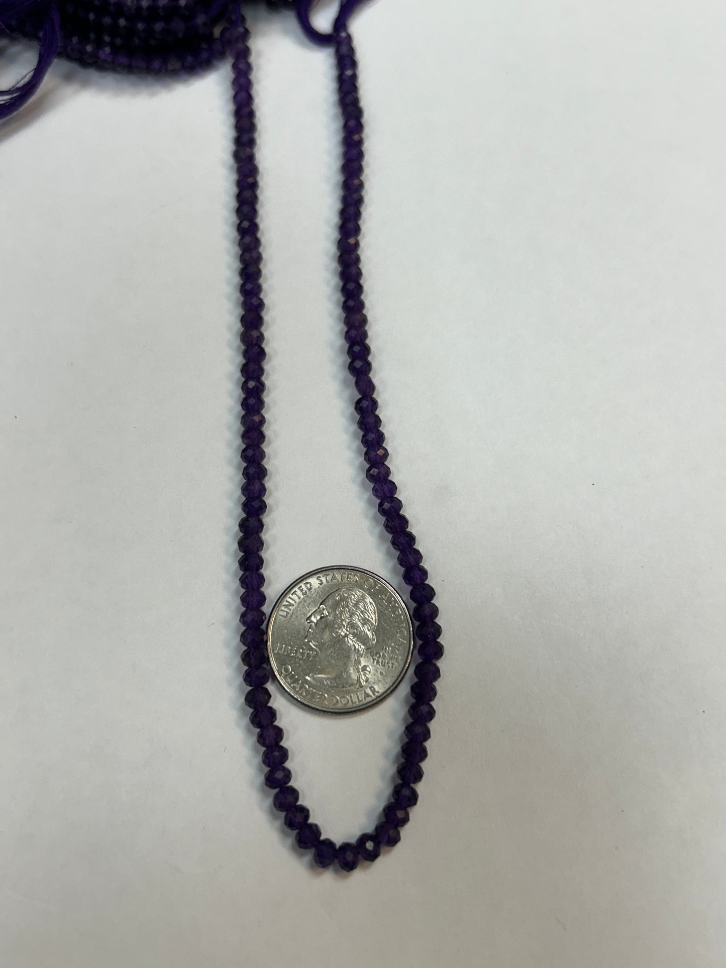 Amethyst Natural Faceted Roundelle 3-4mm