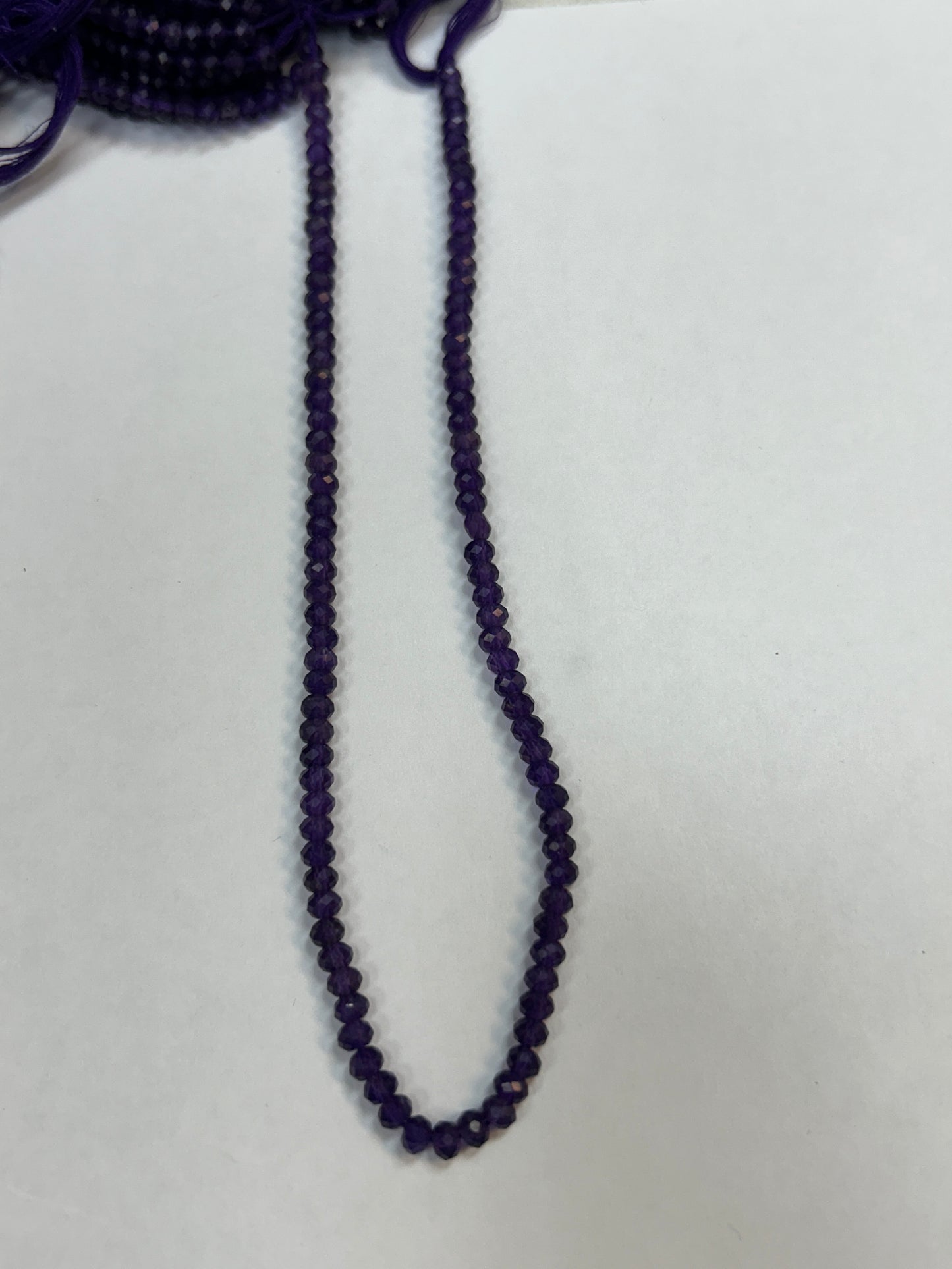 Amethyst Natural Faceted Roundelle 3-4mm