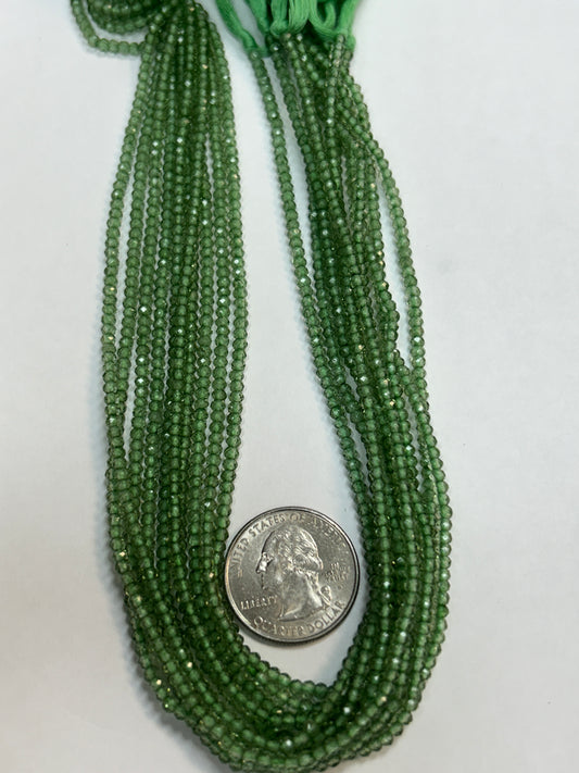 Amethyst, Green Amethyst Faceted Round 3mm