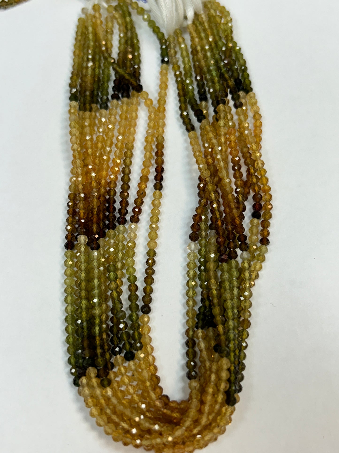 Tourmaline, Yellow Tourmaline Multi Faceted Round 3mm