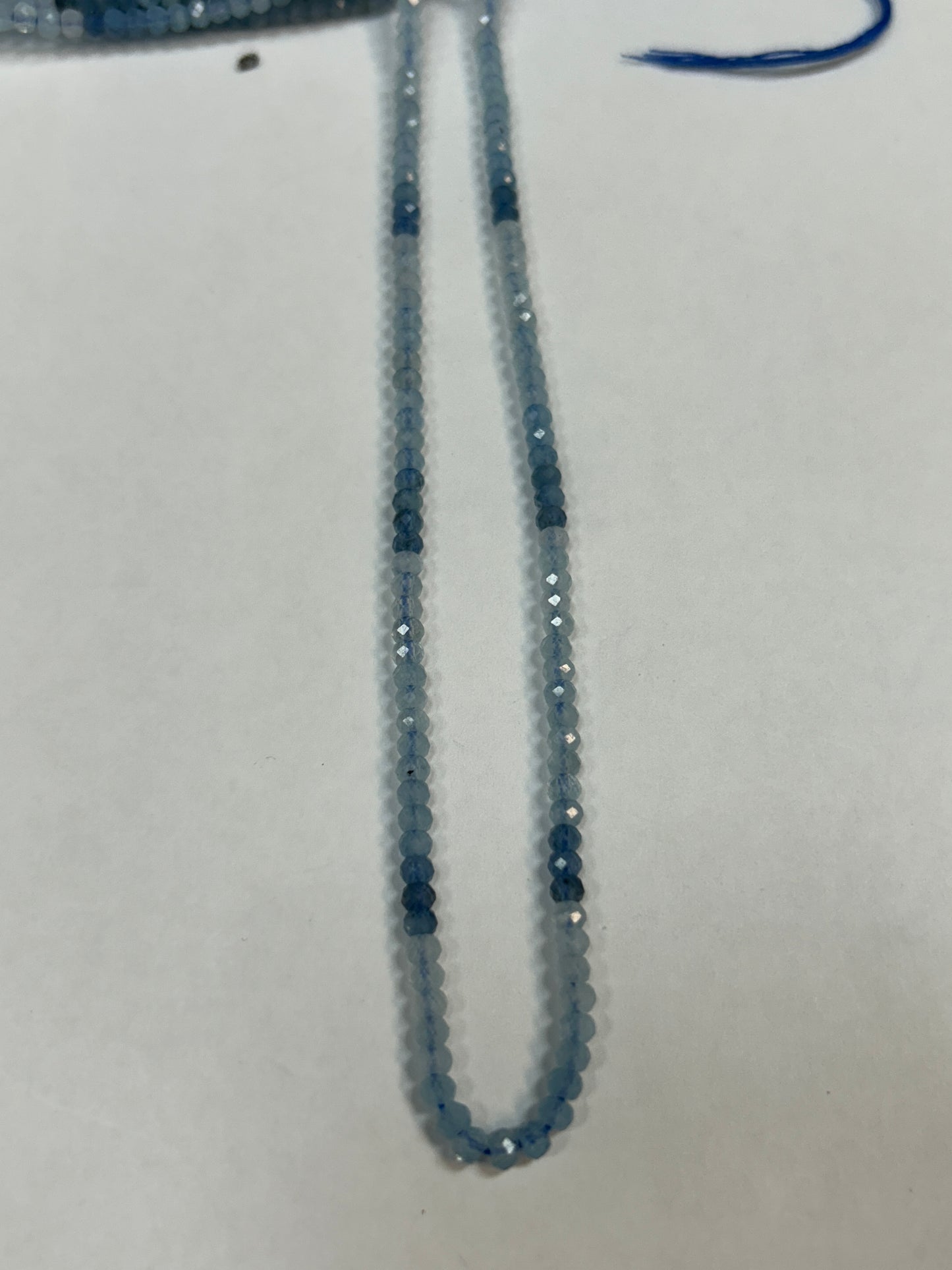 Aquamarine, Multi Aqumarine Faceted Roundelle 3-4mm