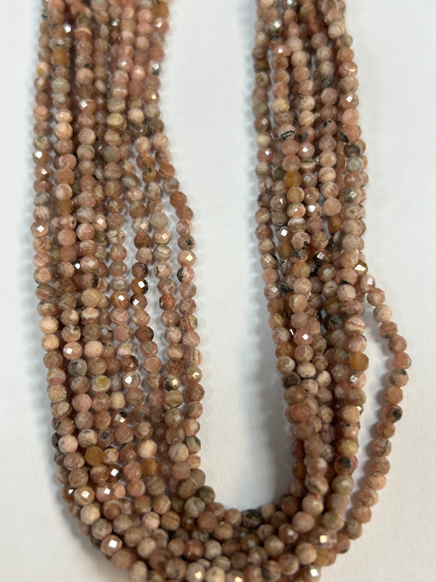Rhodochrosite Natural Faceted Round 3-4mm
