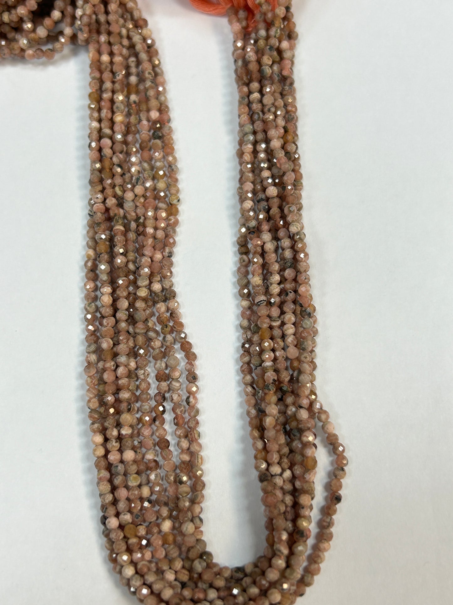 Rhodochrosite Natural Faceted Round 3-4mm