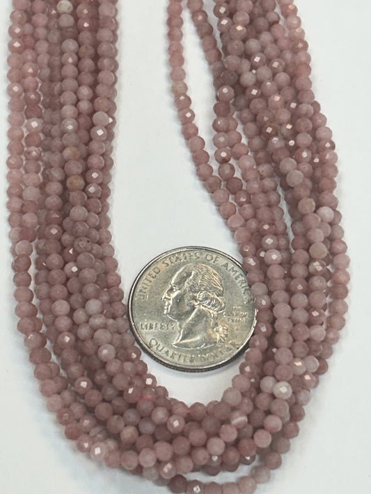 Opal, Pink Opal Round Faceted 3-4mm