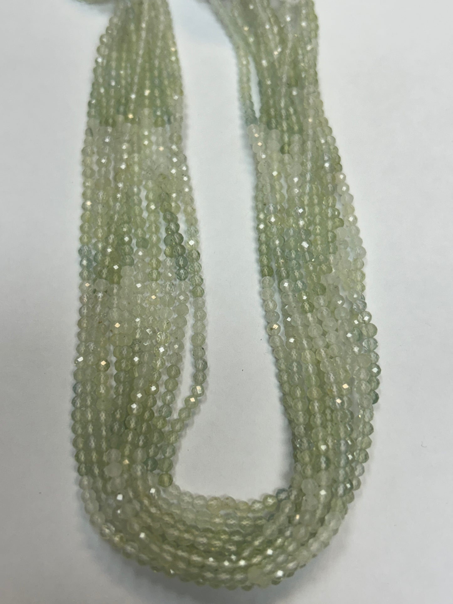Prehnite Beads Faceted Round 3-4MM