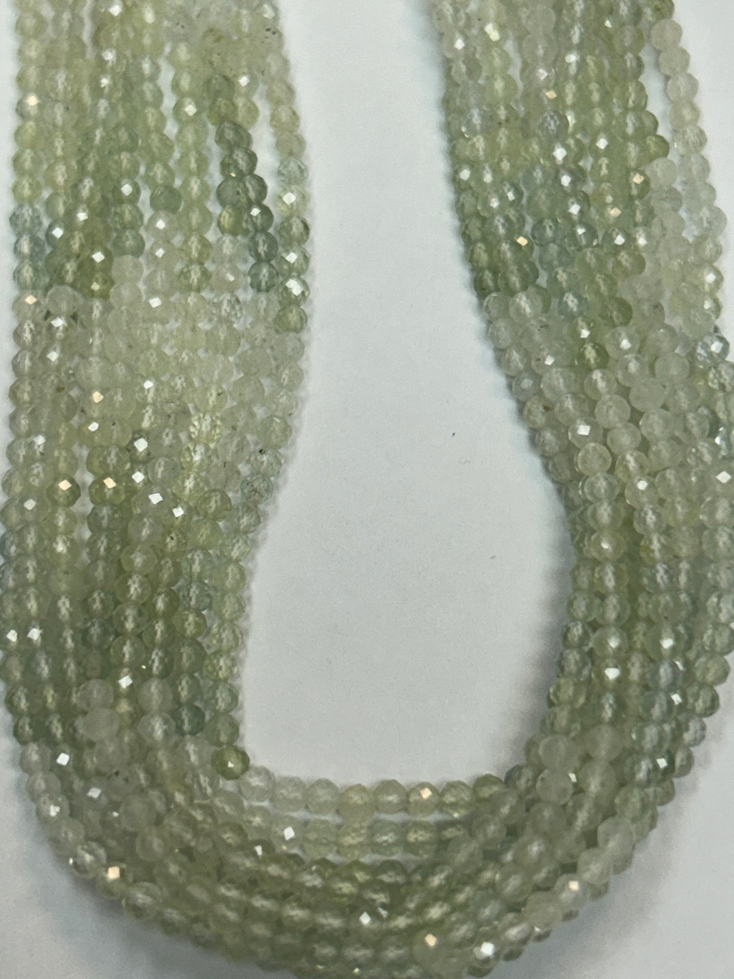Prehnite Beads Faceted Round 3-4MM