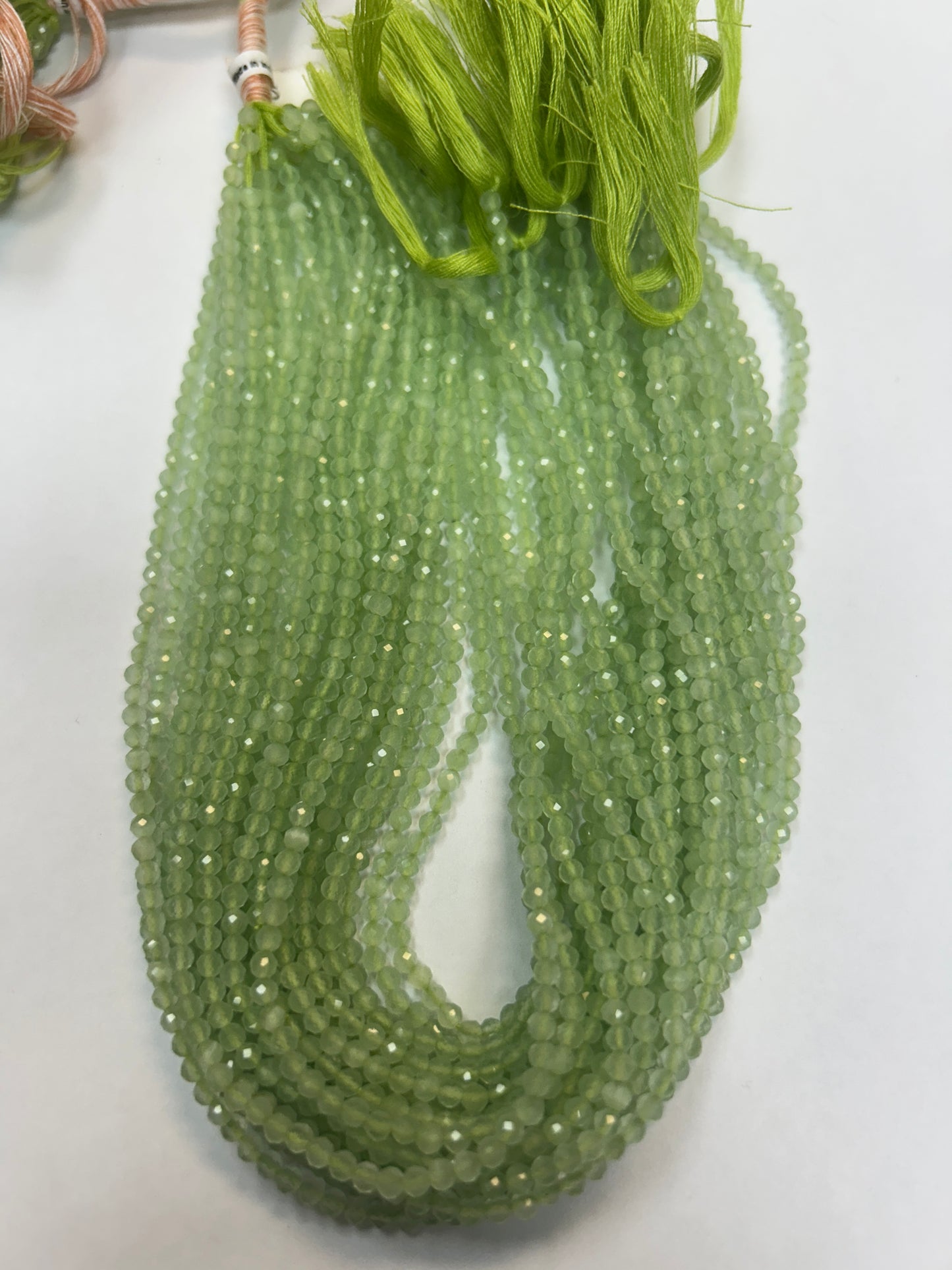 Prehnite Beads Faceted Round 3-4MM