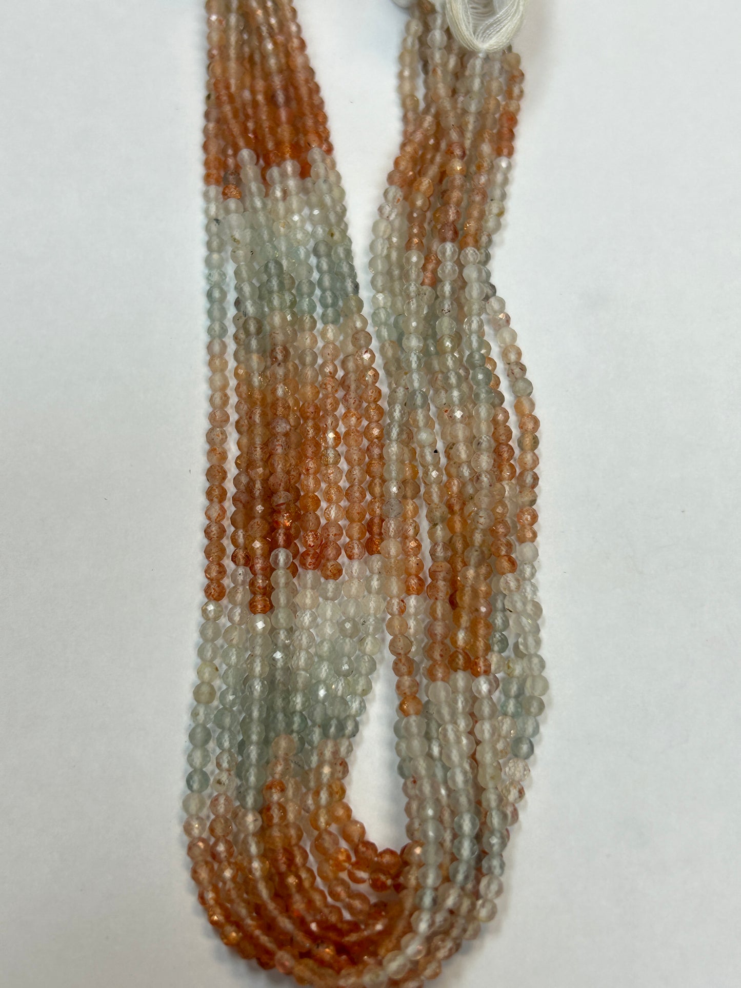 SUNSTONE, MULTI SUNSTONE ROUND FACETED 3-4MM