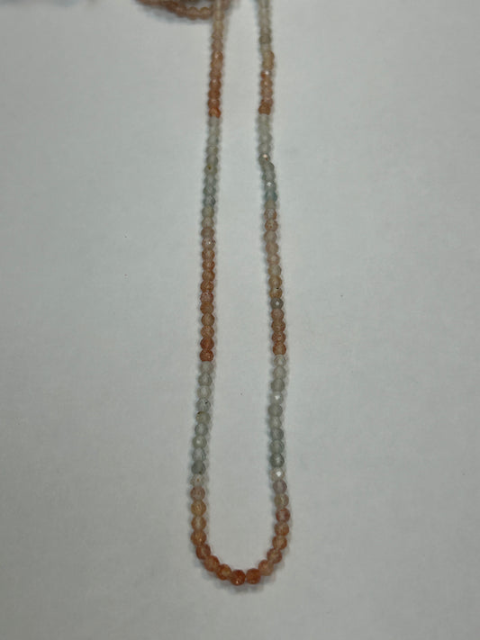 SUNSTONE, MULTI SUNSTONE ROUND FACETED 3-4MM