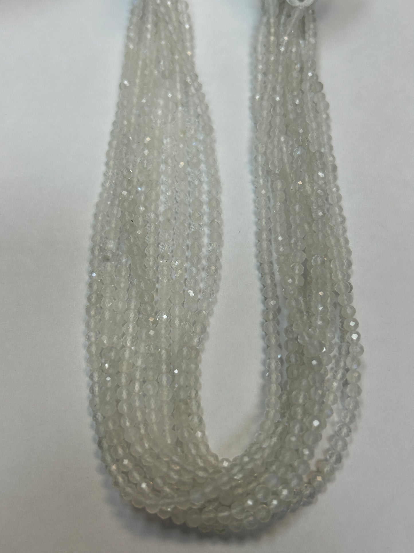 Moonstone, RAINBOW MOONSTONE ROUND FACETED 3-4MM