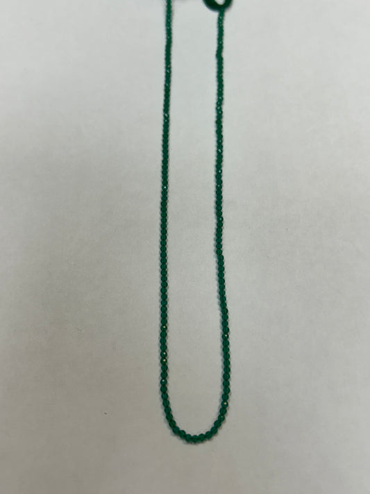 Onyx, GREEN ONYX ROUND FACETED 2-3mm