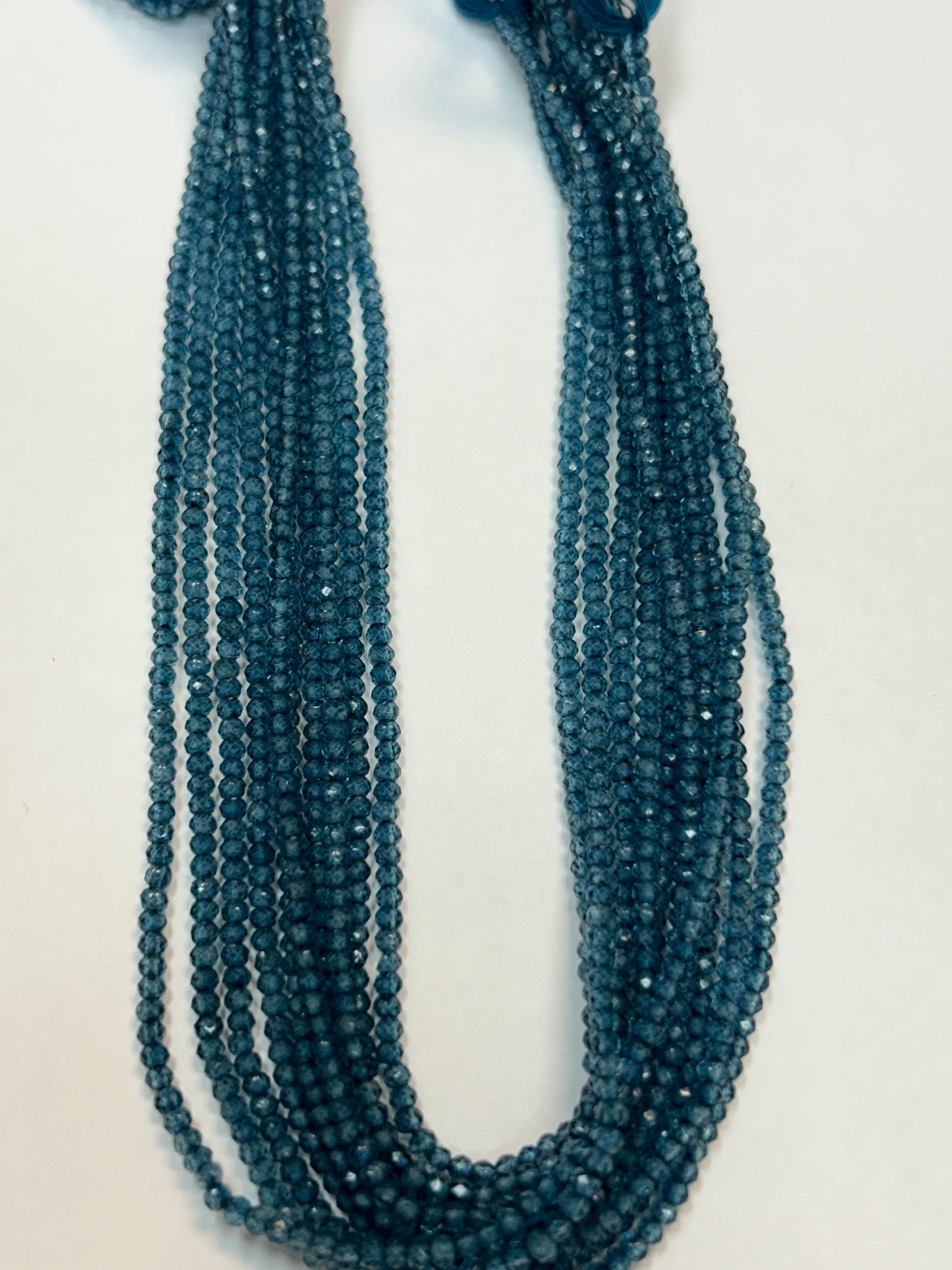 Quartz, LONDON BLUE COATED QUARTZ ROUND FACETED 3-4MM