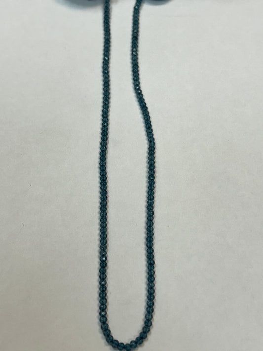 Quartz, LONDON BLUE COATED QUARTZ ROUND FACETED 3-4MM