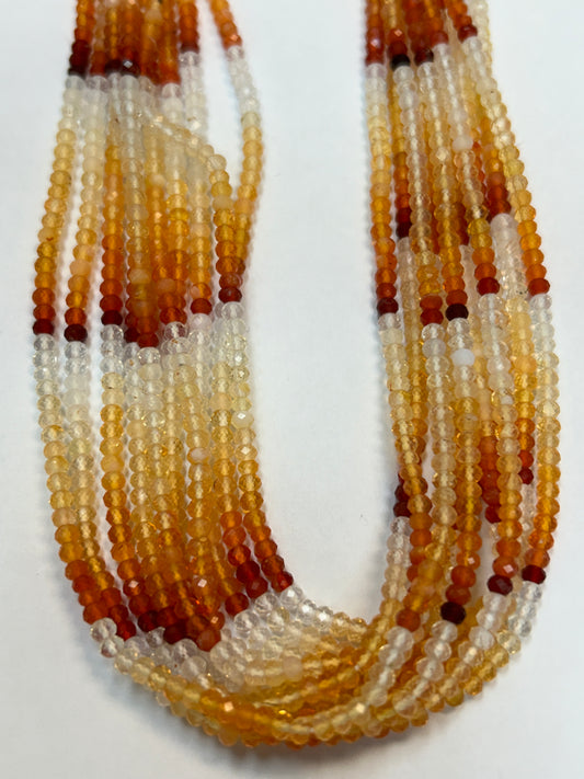 Opal, Fire Opal Faceted Round 3-4mm