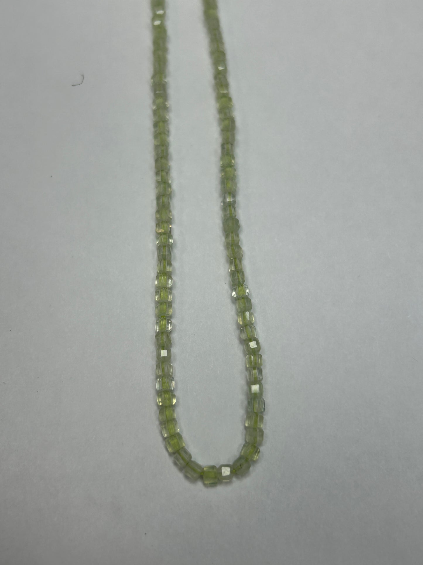 Prehnite Faceted Square, Prehnite faceted box, faceted cube.
