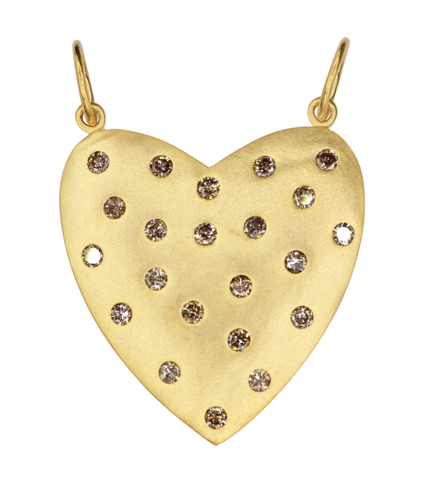 Heart 14k Solid Gold Diamond Pendants.