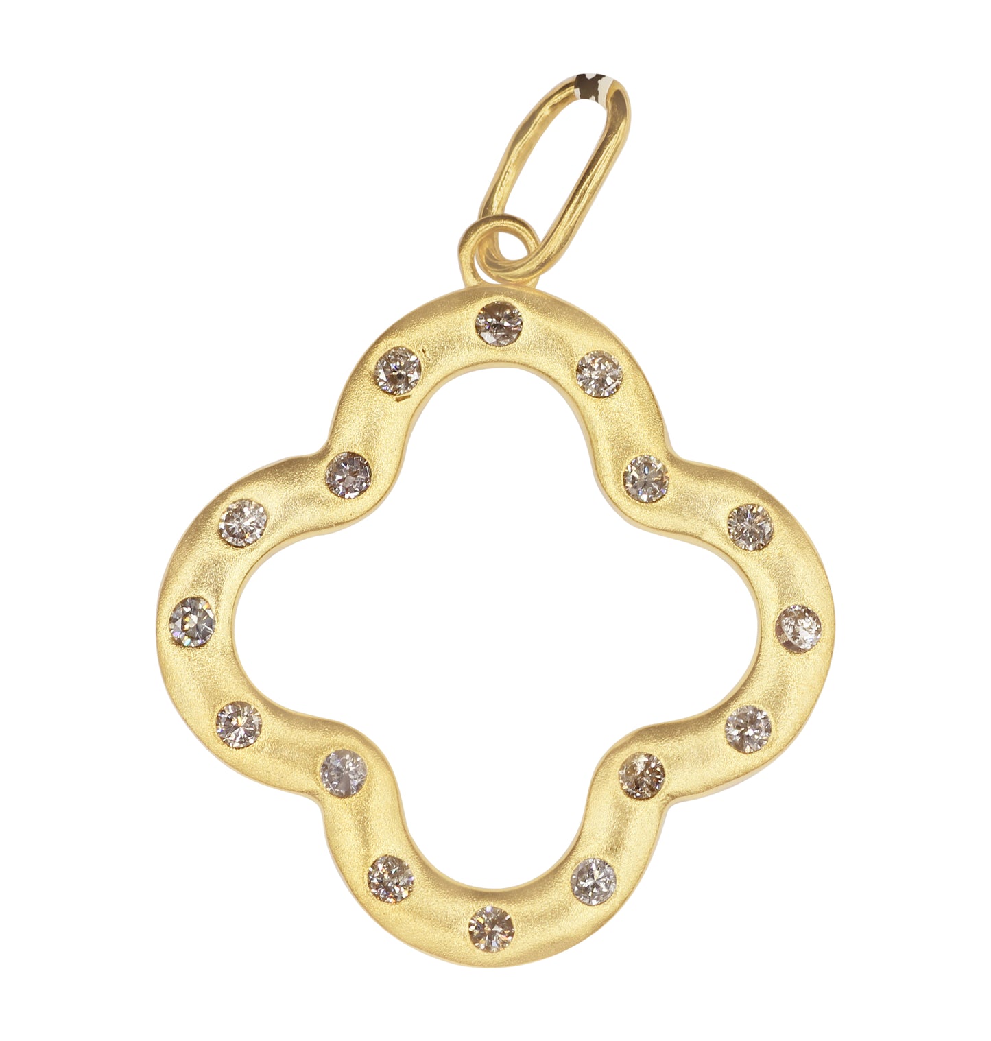 Open 14k Solid Gold Diamond Pendants.