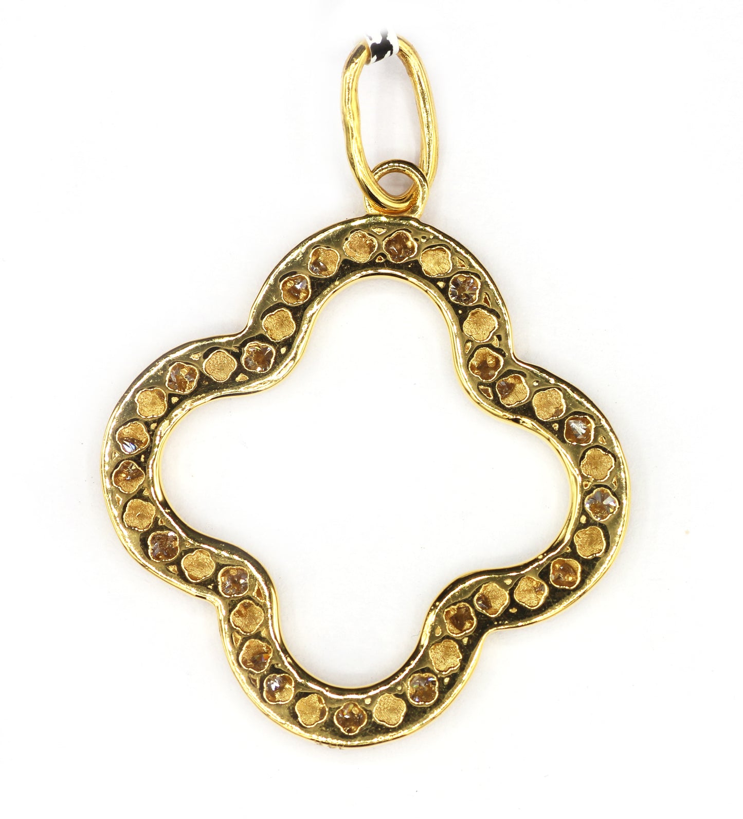 Open 14k Solid Gold Diamond Pendants.