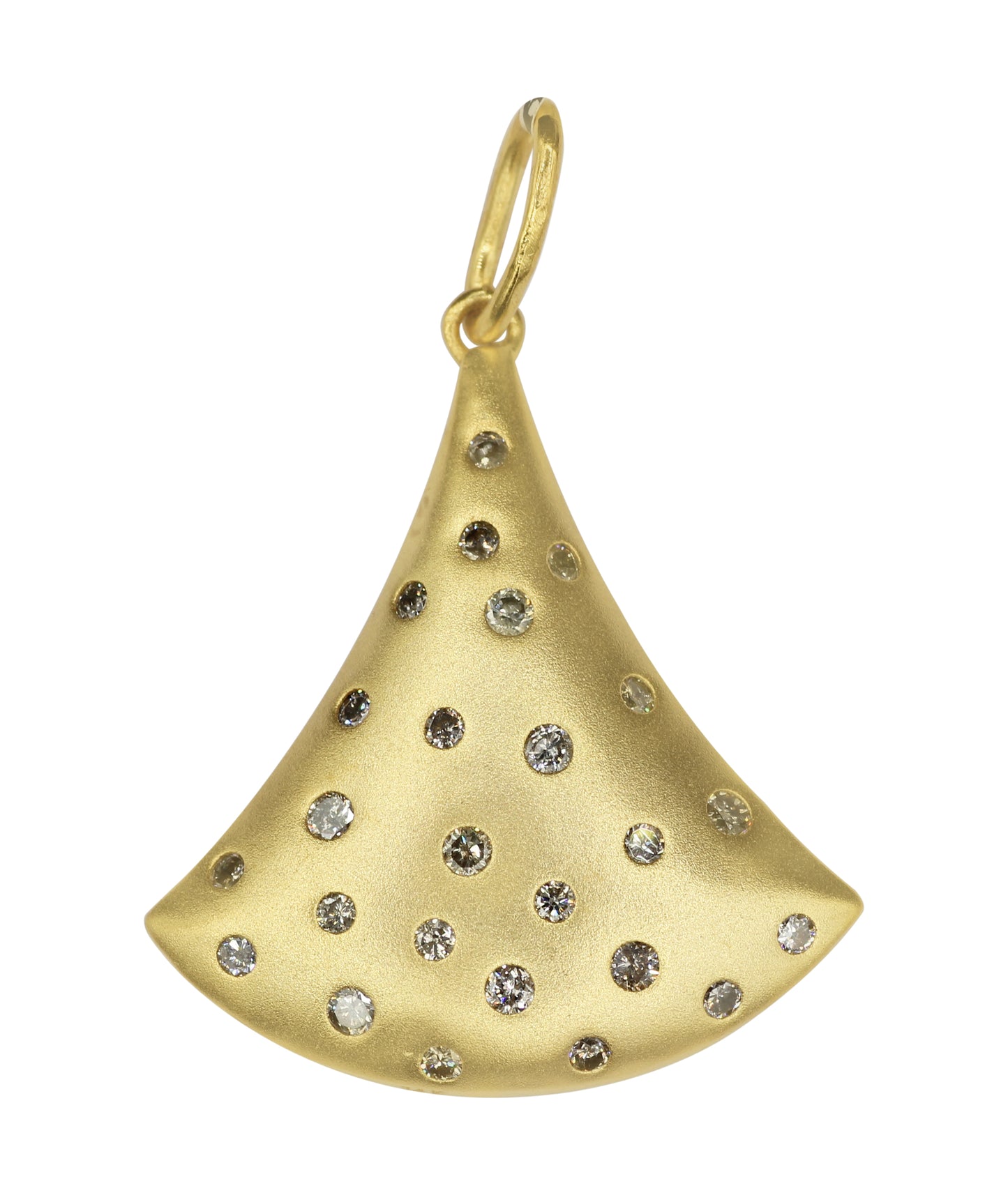 Art Deco Shape 14k Solid Gold Diamond Pendants.