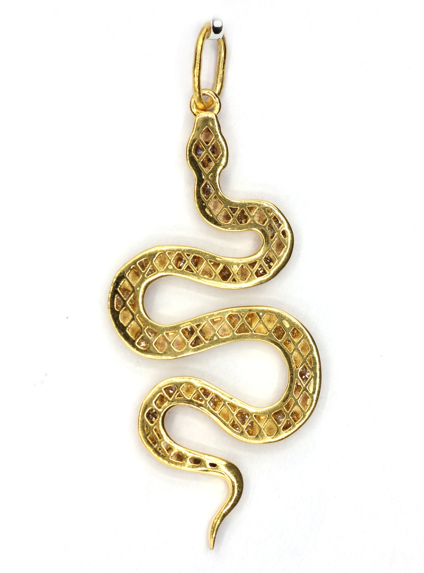 Snake 14k Solid Gold Diamond Pendants.