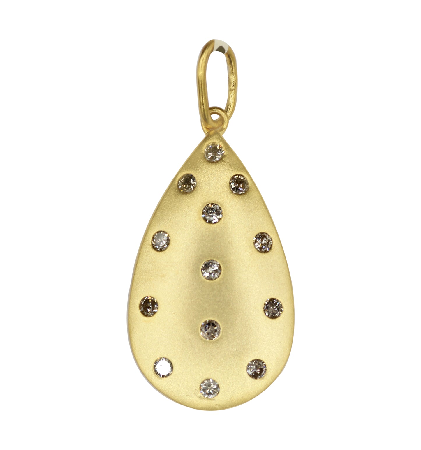 Pear 14k Solid Gold Diamond Pendants.