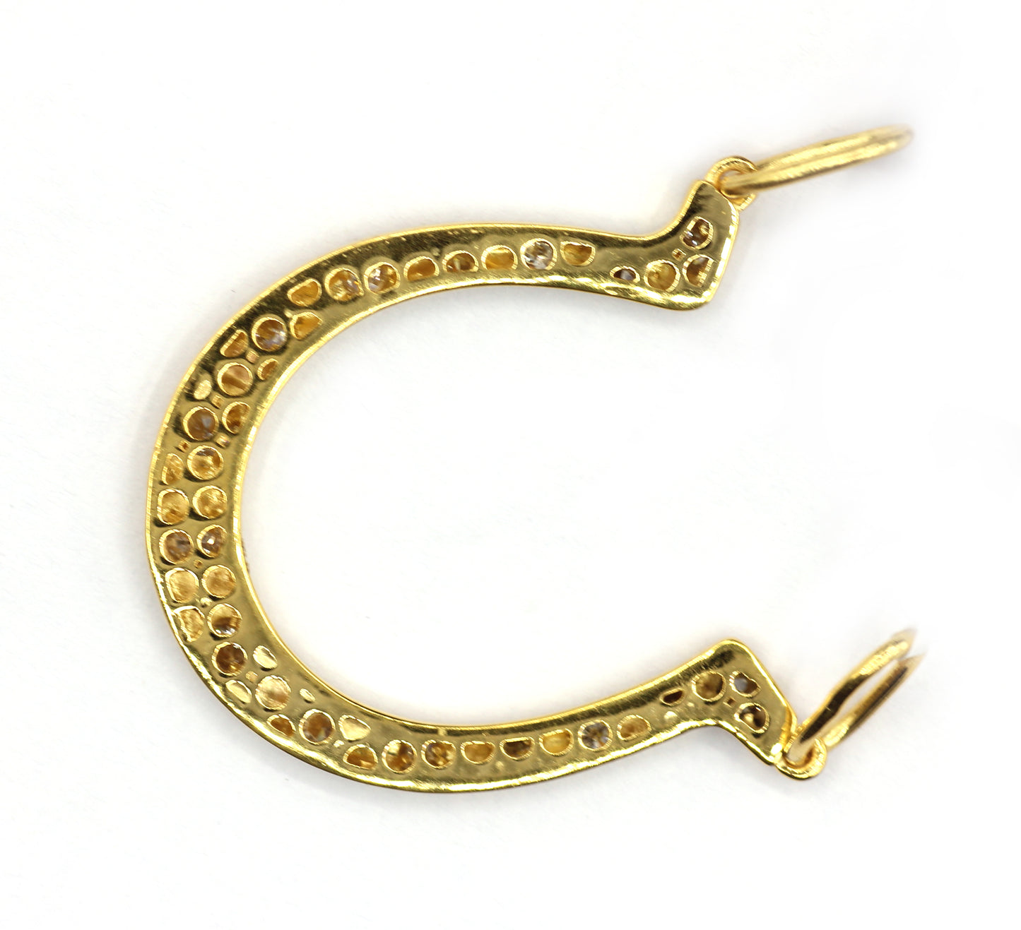 Horse Shoe 14k Solid Gold Diamond Pendants.