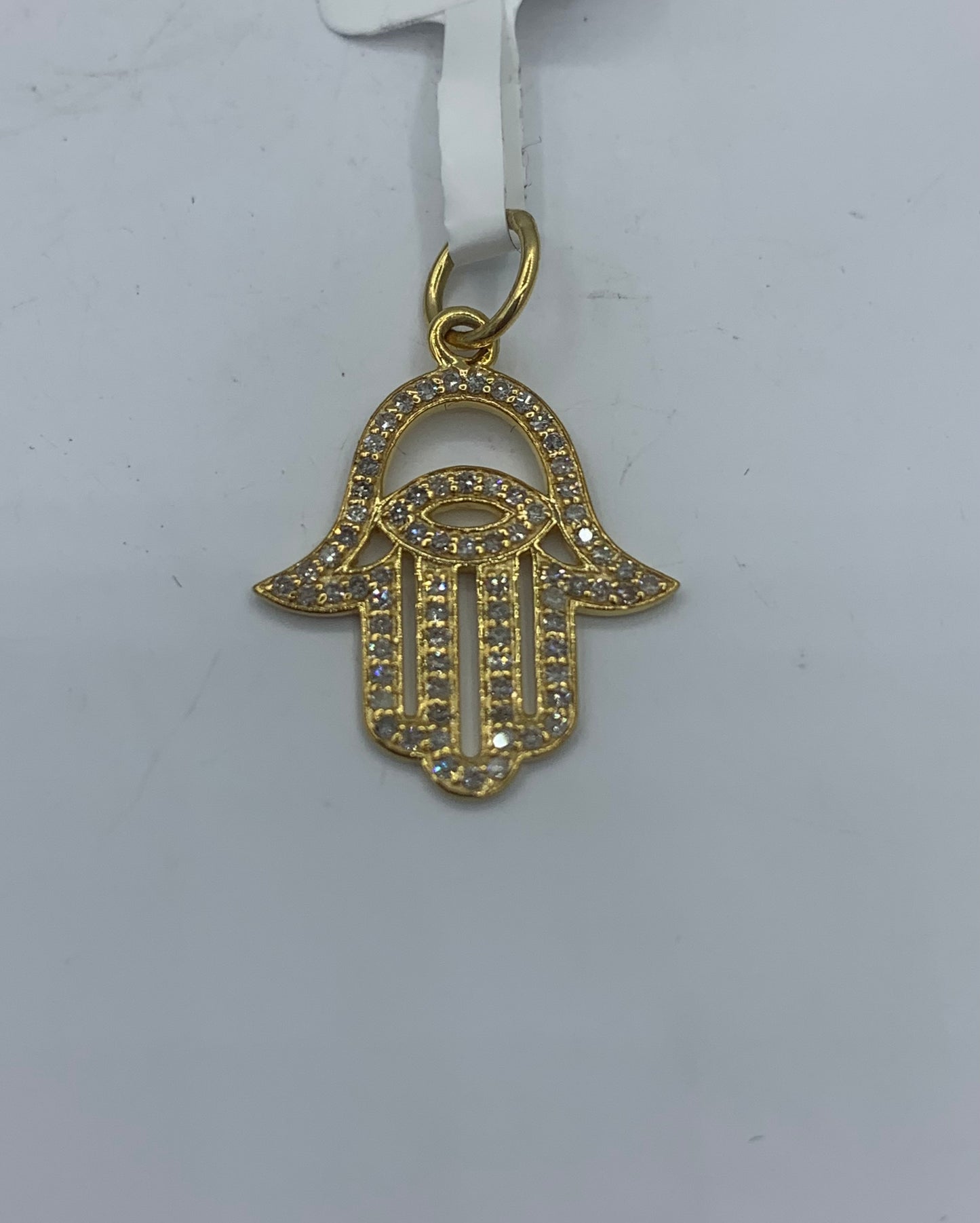 14k Solid Gold Diamond Hamsa Hand